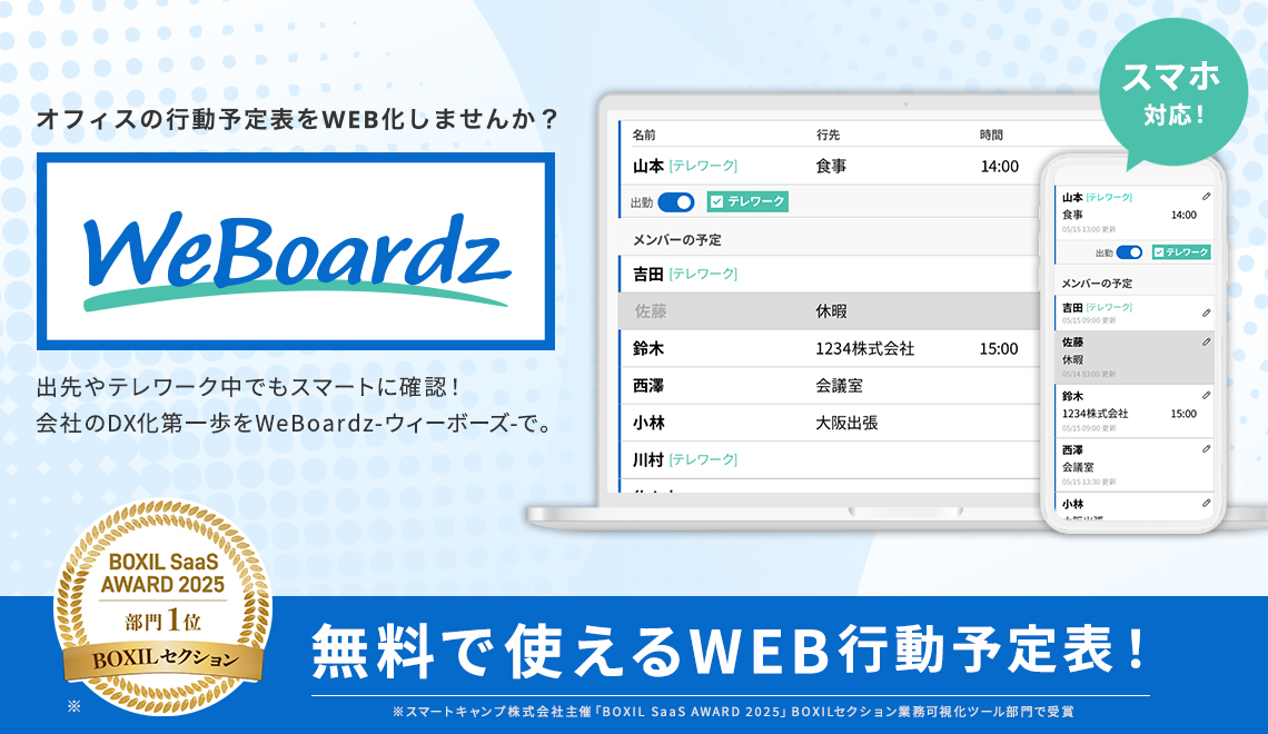 WeBoardz - 無料で使えるWEB行動予定表！