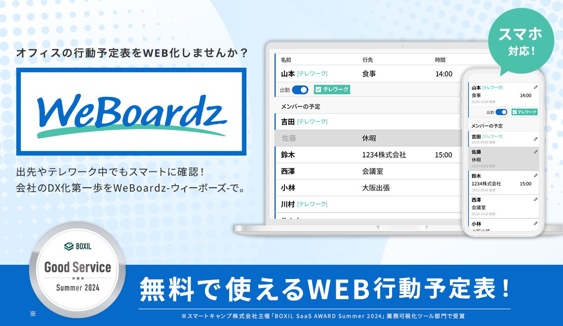 WeBoardz - 無料で使えるWEB行動予定表！